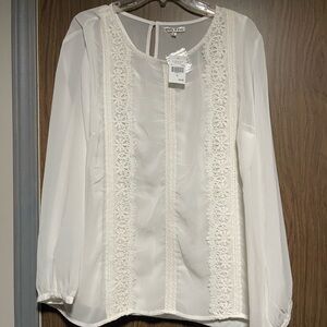 Ivory Cream sheer Lace Blouse